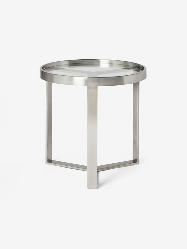 MADE.COM Brushed Steel Aula Side Table - Image 3 of 3