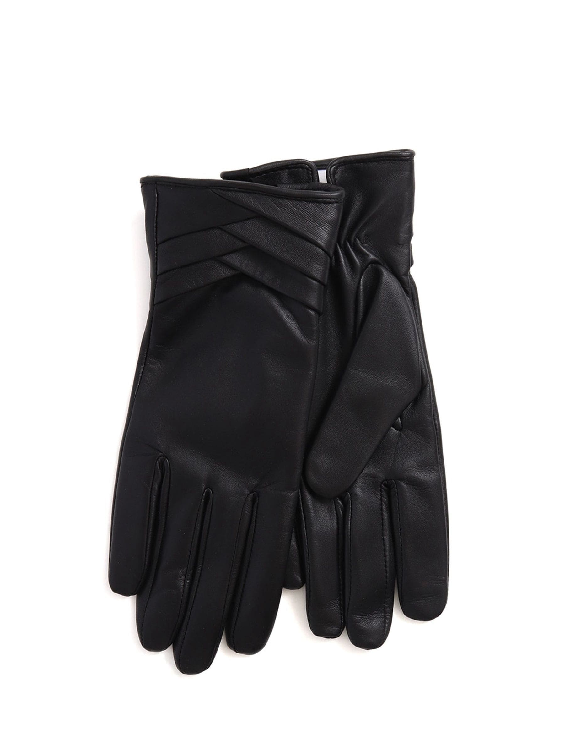 Buy Jones Bootmaker Black Woven Detail Leather Gloves from Next USA