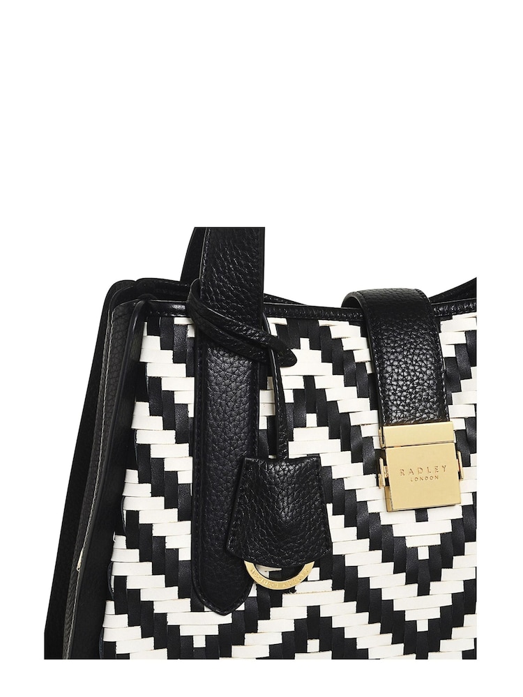 Radley London Sloane Street Chevron Stripe Medium Zip-Top Grab Black Bag - Image 3 of 3 Radley London Sloane Street Chevron Stripe Medium Zip-Top Grab Black Bag - Image 3 of 3