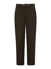 Yumi Black Straight Leg Crepe Trousers With Belt - Image 5 of 5