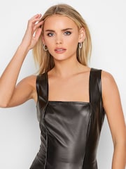 PixieGirl Petite Black PU Corset Vest - Image 4 of 4