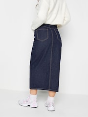 PixieGirl Petite Blue Denim 100% Cotton Midi Skirt - Image 2 of 4
