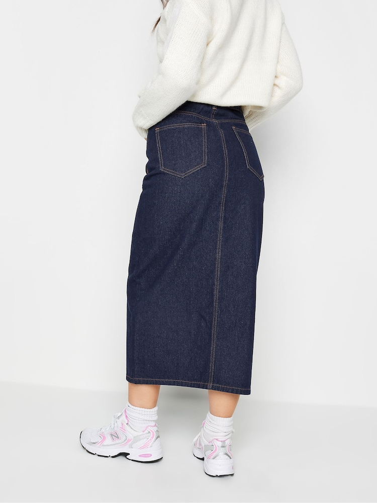 Blau - PixieGirl Petite Denim Midirock aus 100% Baumwolle - Bild 2 von 4 Blau - PixieGirl Petite Denim Midirock aus 100% Baumwolle - Bild 2 von 4