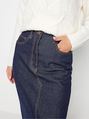 PixieGirl Petite Blue Denim 100% Cotton Midi Skirt - Image 4 of 4