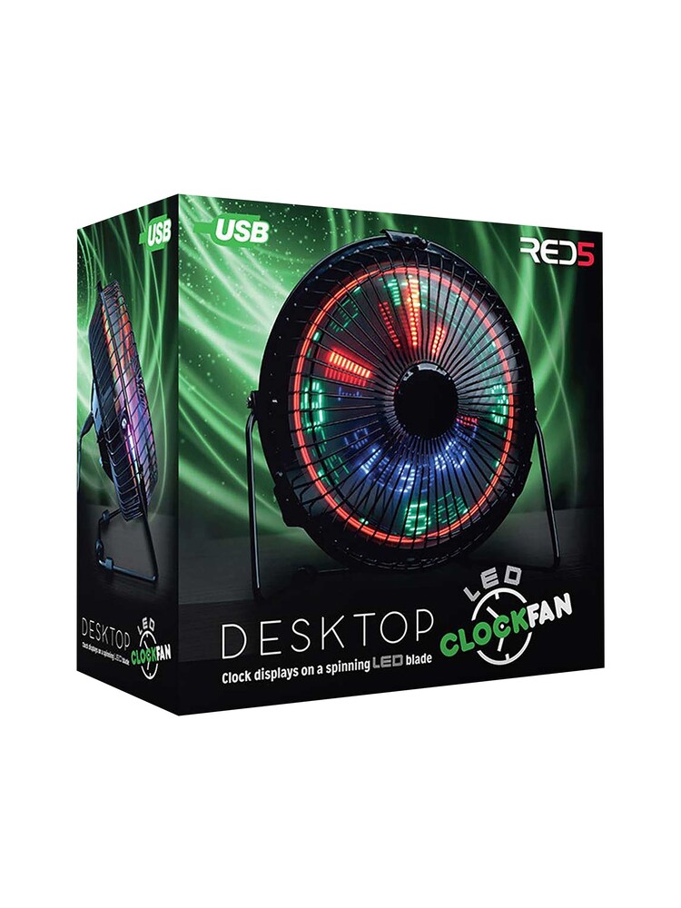 MenKind RED 5 Desktop LED Clock Fan - Image 6 of 6