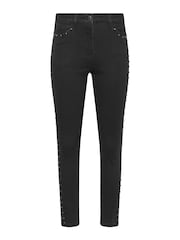PixieGirl Petite Black Stretch Skinny Studded AVA Jeans - Image 4 of 5