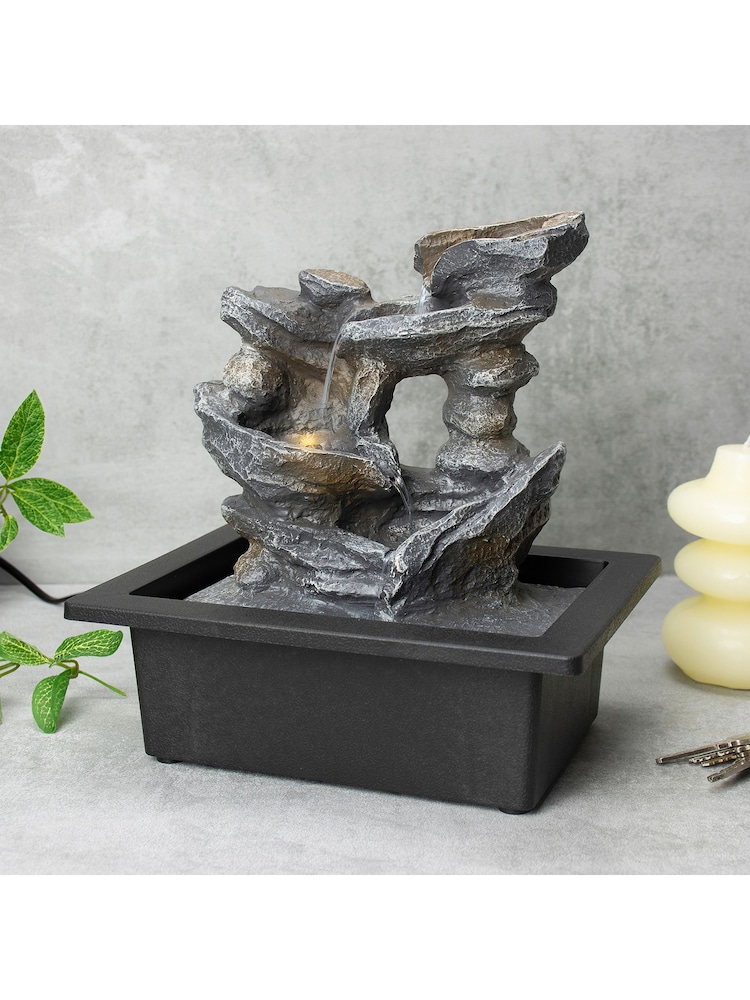 MenKind Tan Brown Large Cascading Rocks Fountain - Image 1 of 3 MenKind Tan Brown Large Cascading Rocks Fountain - Image 1 of 3