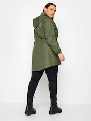 Yours Curve Green Showerproof Lightweight Parka - Image 2 of 4
