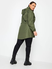 Yours Curve Green Showerproof Lightweight Parka - Image 6 of 8