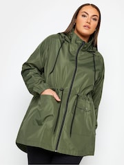 Yours Curve Green Showerproof Lightweight Parka - Image 7 of 8