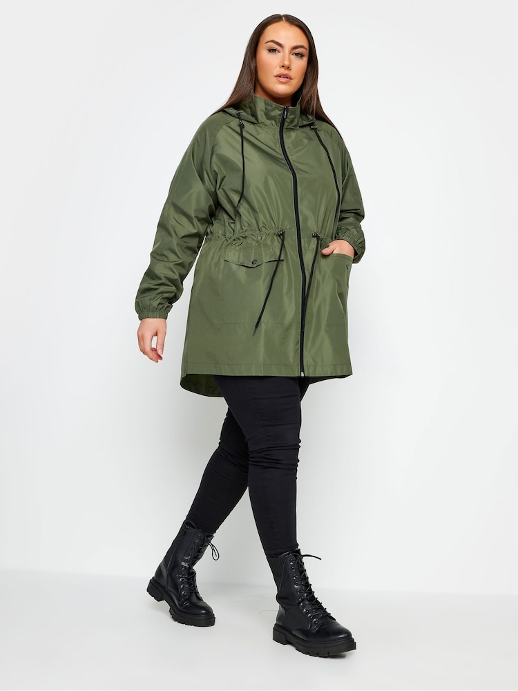 Yours Curve Green Showerproof Lightweight Parka - Image 8 of 8 Yours Curve Green Showerproof Lightweight Parka - Image 8 of 8