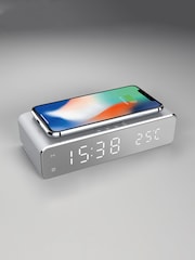 MenKind Silver Mirror Wireless Charging Clock - Image 2 of 5
