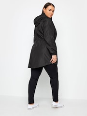 Yours Curve Black Showerproof Lightweight Parka - Image 2 of 4