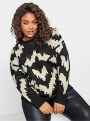 Yours Curve Pullover mit abstraktem Print - Bild 1 von 4