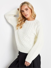 PixieGirl Petite Cream Cable Jumper - Image 1 of 4
