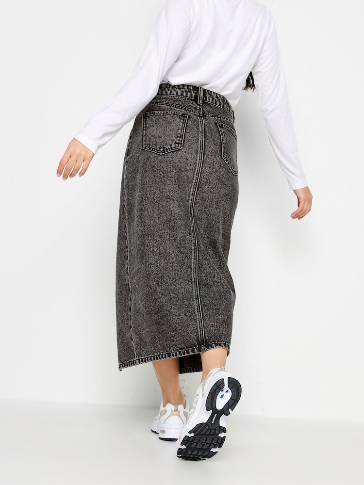 Schwarz - PixieGirl Petite Denim Midirock aus 100% Baumwolle - Bild 2 von 4