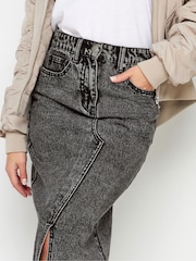 Schwarz - PixieGirl Petite Denim Midirock aus 100% Baumwolle - Bild 4 von 4