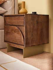 MADE.COM Brown Keala Mango Wood Bedside Table - Image 2 of 5