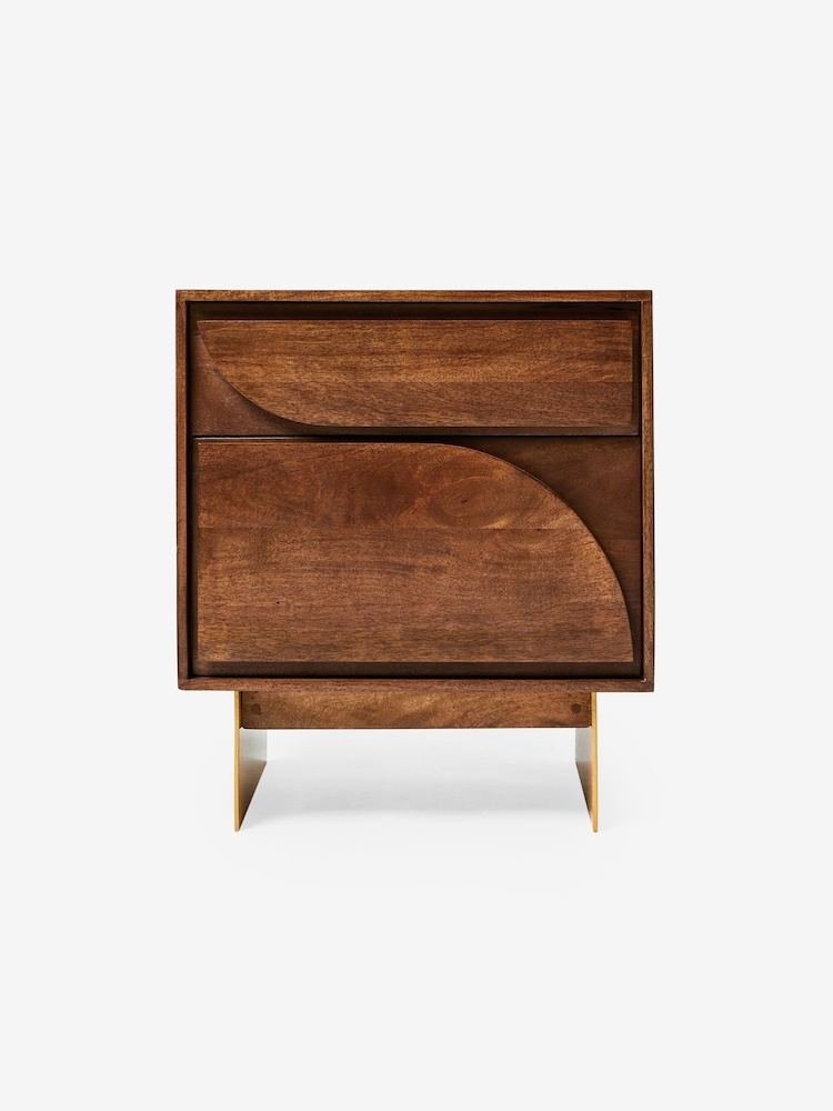 MADE.COM Brown Keala Mango Wood Bedside Table - Image 5 of 5