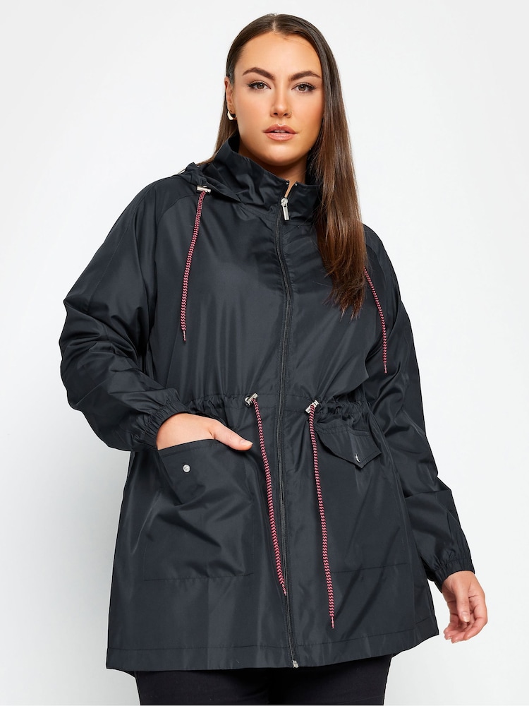 Yours Curve Blue Showerproof Lightweight Parka - Image 1 of 4