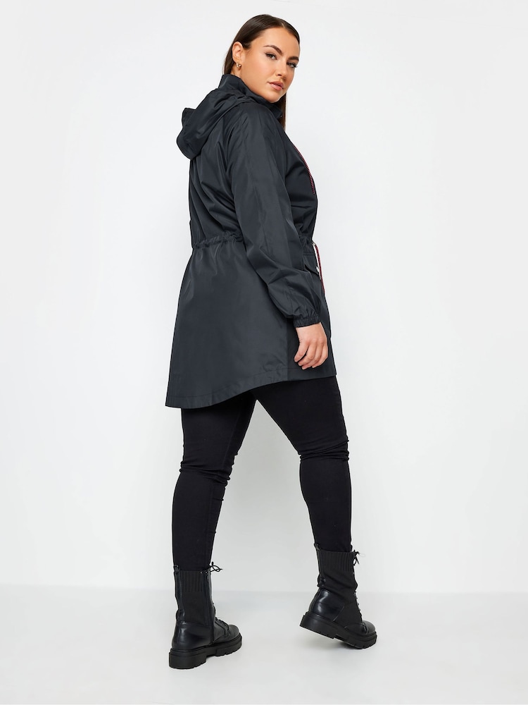 Yours Curve Blue Showerproof Lightweight Parka - Image 2 of 4
