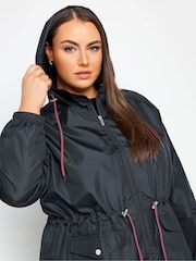 Yours Curve Blue Showerproof Lightweight Parka - Image 6 of 8