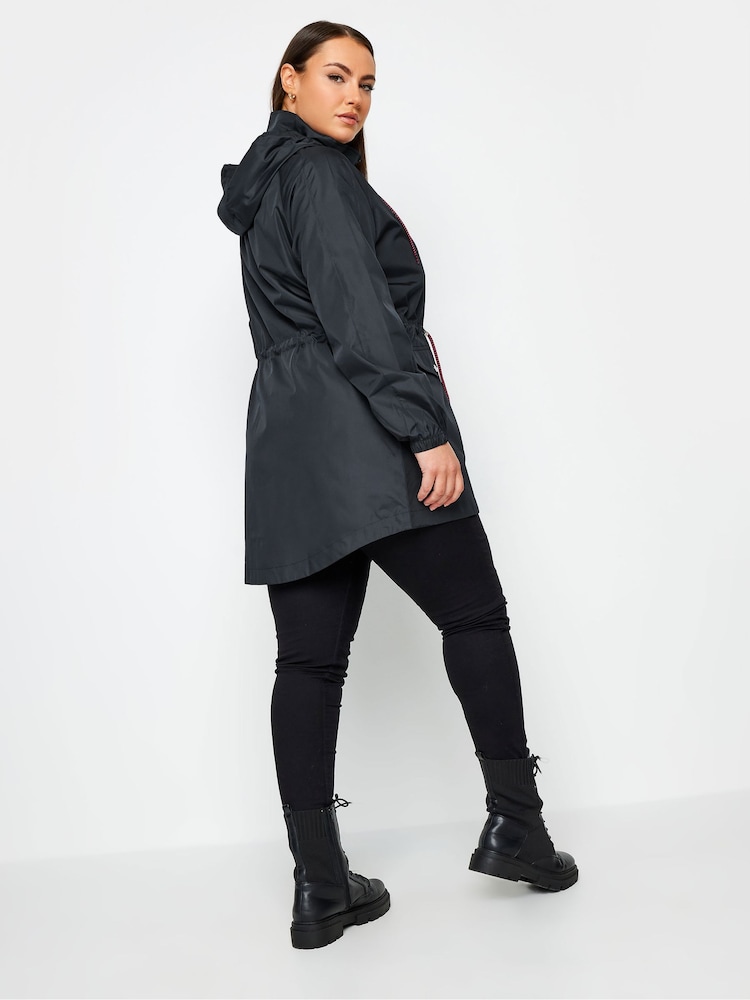Yours Curve Blue Showerproof Lightweight Parka - Image 8 of 8