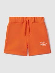 Reiss x McLaren F1 Team Papaya 9-13 yrs McLaren F1 Cotton Drawstring Shorts - Image 2 of 8