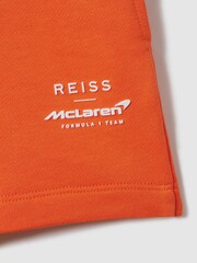 Reiss x McLaren F1 Team Papaya 9-13 yrs McLaren F1 Cotton Drawstring Shorts - Image 7 of 8
