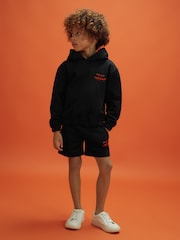 Reiss x McLaren F1 Team Black 3-9 yrs McLaren F1 Cotton Drawstring Shorts - Image 1 of 7