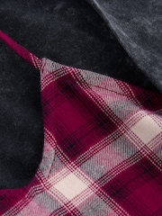 Berry Red Check 100% Cotton Slip Dress And T-Shirt Set (3-16yrs) - Image 9 of 9