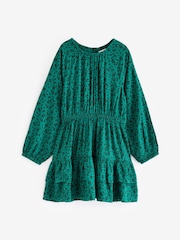 Green Ditsy Tiered Printed Dress (3-16yrs) - Image 5 of 7