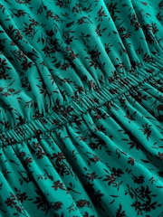 Green Ditsy Tiered Printed Dress (3-16yrs) - Image 7 of 7