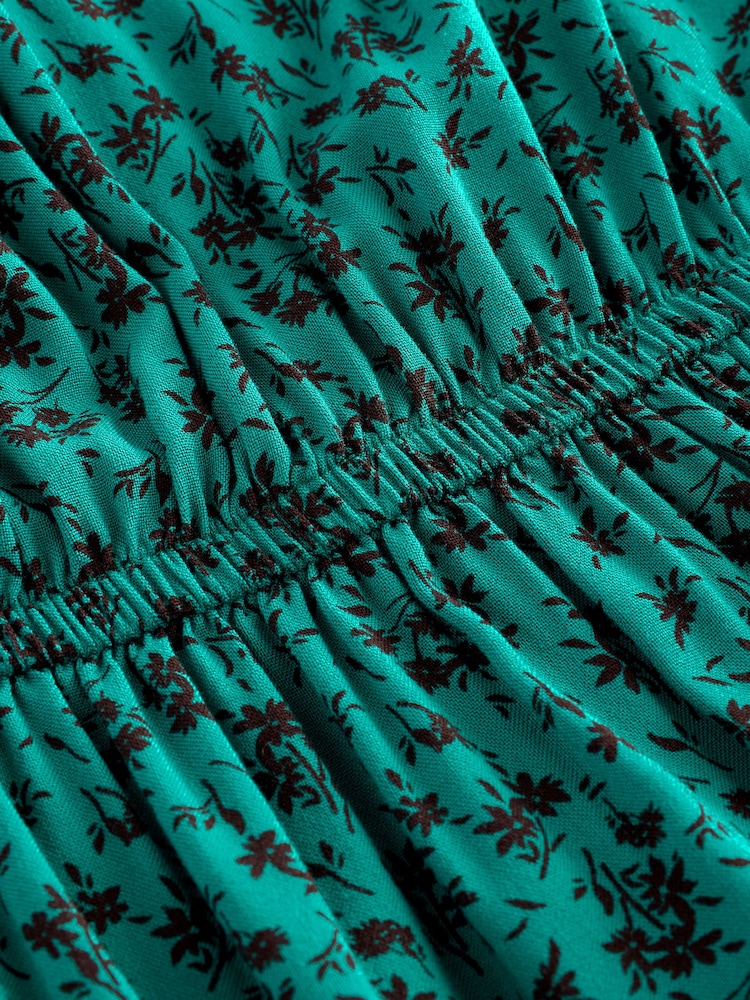Green Ditsy Tiered Printed Dress (3-16yrs) - Image 7 of 7