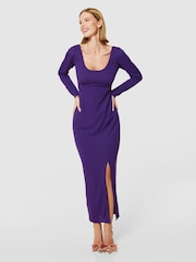 Closet London Purple Maxi Bodycon Dress - Image 3 of 5