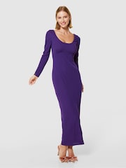 Closet London Purple Maxi Bodycon Dress - Image 4 of 5