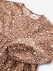 Animal Print Long Sleeve Tiered 100% Cotton Dress (3-16yrs) - Image 8 of 8
