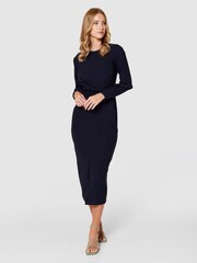 Closet London Navy Twist Pencil Dress - Image 2 of 4