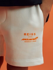Reiss x McLaren F1 Team White 9-13 yrs McLaren F1 Cotton Drawstring Shorts - Image 4 of 7