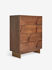 MADE.COM Brown Keala Mango Wood 4 Drawer Chest of Drawers - Image 5 of 6