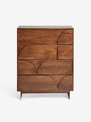 MADE.COM Brown Keala Mango Wood 4 Drawer Chest of Drawers - Image 6 of 6
