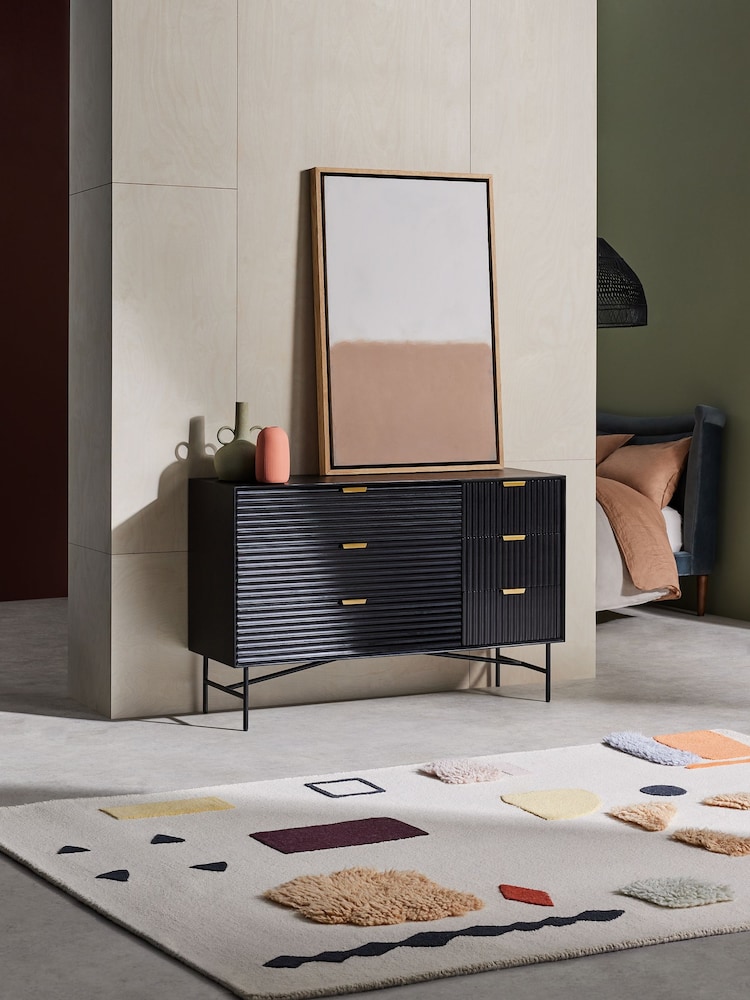 MADE.COM Black Haines Mango Wood Chest of Drawers - Image 1 of 4