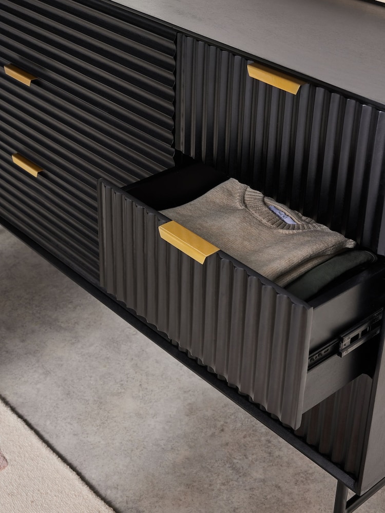 MADE.COM Black Haines Mango Wood Chest of Drawers - Image 2 of 4