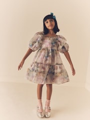 Purple Butterfly Tiered Organza Dress (3-16yrs) - Image 1 of 4