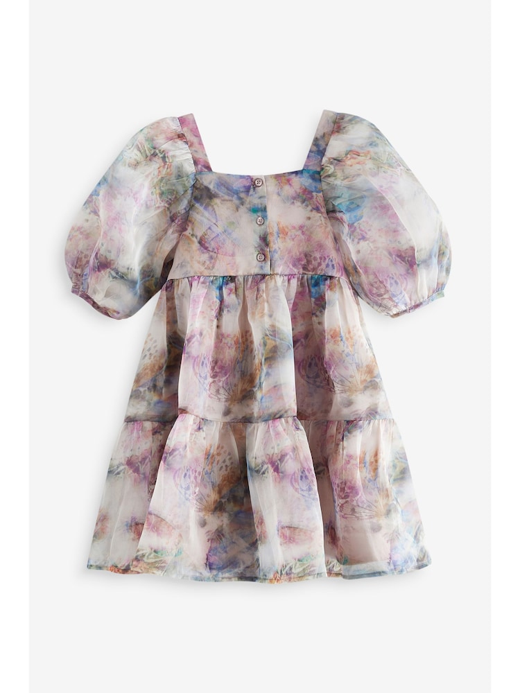 Purple Butterfly Tiered Organza Dress (3-16yrs) - Image 2 of 4 Purple Butterfly Tiered Organza Dress (3-16yrs) - Image 2 of 4