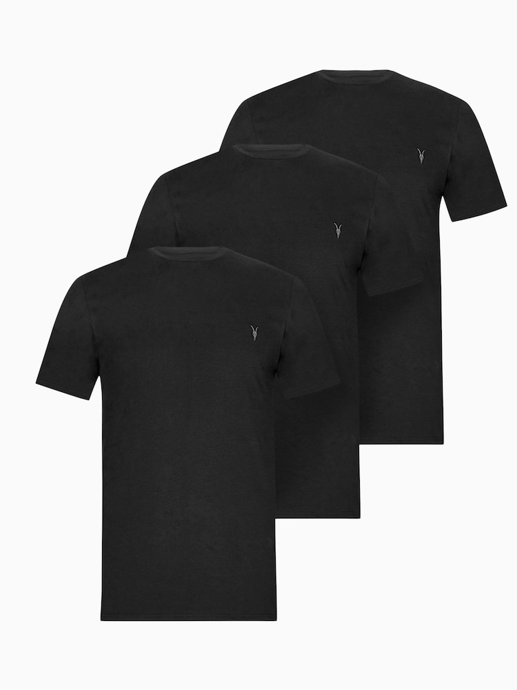 AllSaints Black Brace Crew T-Shirts 3 Pack - Image 1 of 7