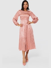 Closet London Pink Midi A-Line Dress - Image 1 of 5