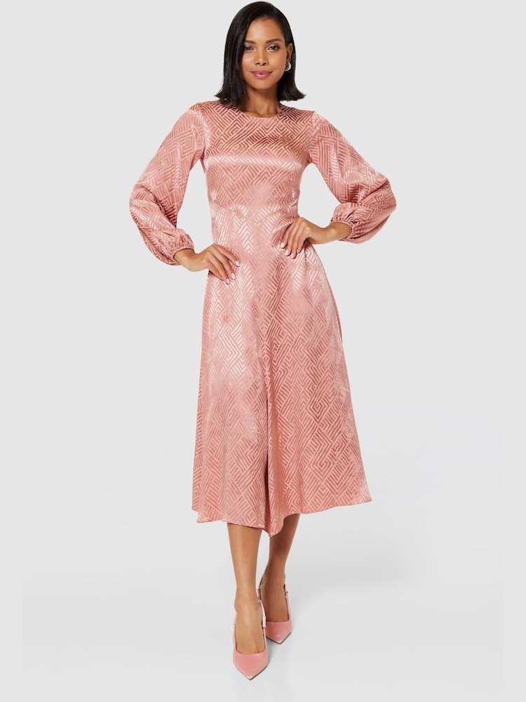 Closet London Pink Midi A-Line Dress - Image 1 of 5