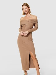 Closet London Nude Bodycon Bardot Dress - Image 3 of 5
