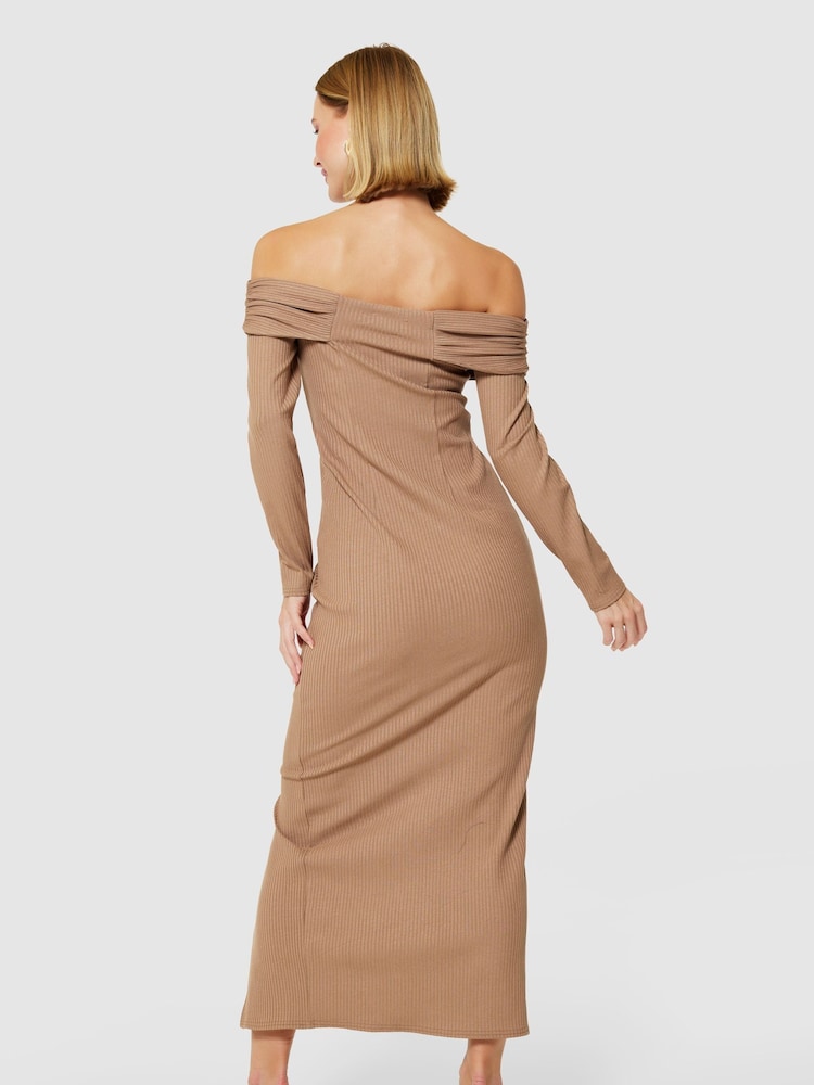 Closet London Nude Bodycon Bardot Dress - Image 5 of 5